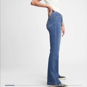 GAP high rise patch pocket flare jeans